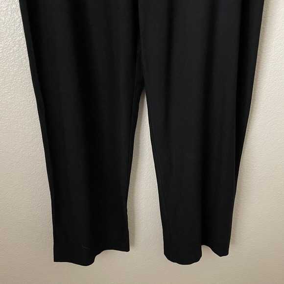 Eileen Fisher Pants Womens Medium Black Washable Crepe Wide Leg Pull On Minimal - Picture 5 of 11